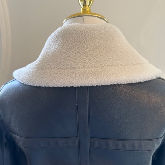 Stand Studio Cropped Black Lorelle Faux Shearling & Leather Jacket/ SMALL/*MINT - Picture 9 of 16